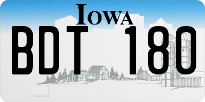 IA license plate BDT180