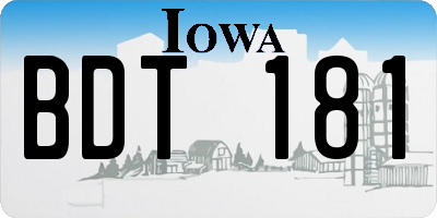 IA license plate BDT181