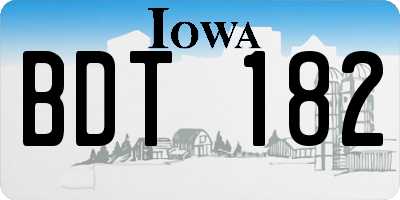 IA license plate BDT182