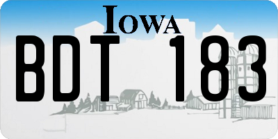 IA license plate BDT183