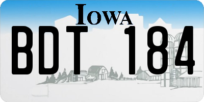 IA license plate BDT184