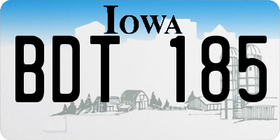 IA license plate BDT185