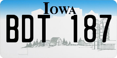 IA license plate BDT187