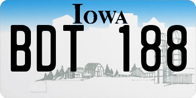 IA license plate BDT188