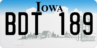 IA license plate BDT189