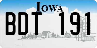 IA license plate BDT191