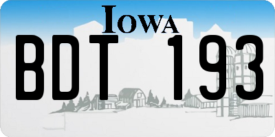IA license plate BDT193