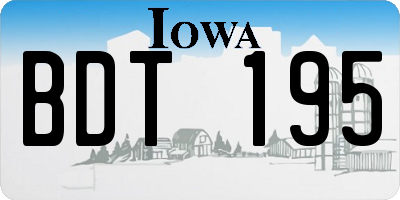 IA license plate BDT195