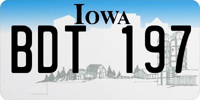 IA license plate BDT197