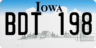 IA license plate BDT198
