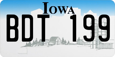 IA license plate BDT199