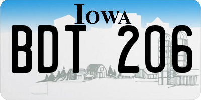IA license plate BDT206