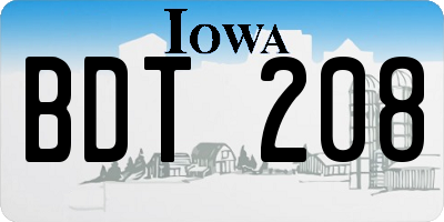 IA license plate BDT208