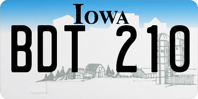 IA license plate BDT210