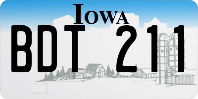 IA license plate BDT211