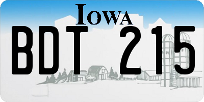 IA license plate BDT215
