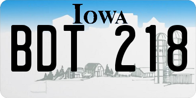 IA license plate BDT218