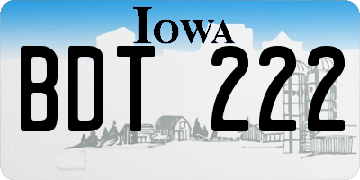 IA license plate BDT222