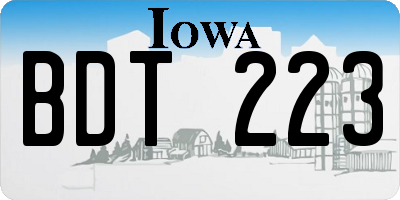 IA license plate BDT223