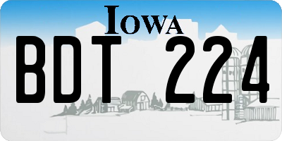 IA license plate BDT224