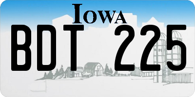 IA license plate BDT225