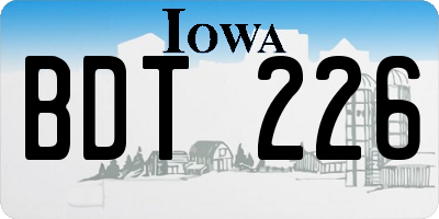 IA license plate BDT226