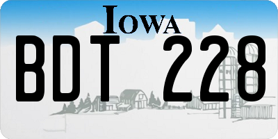 IA license plate BDT228