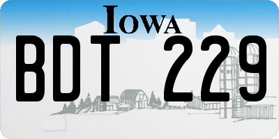 IA license plate BDT229