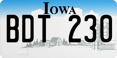 IA license plate BDT230