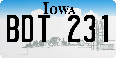 IA license plate BDT231