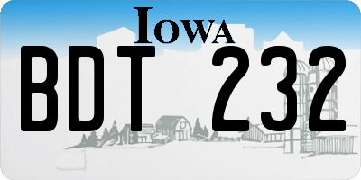 IA license plate BDT232