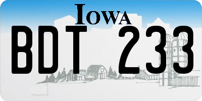 IA license plate BDT233