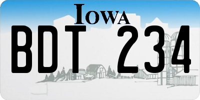 IA license plate BDT234