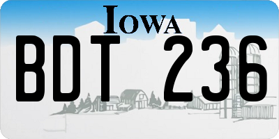 IA license plate BDT236