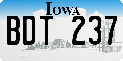 IA license plate BDT237