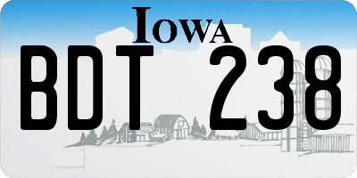 IA license plate BDT238
