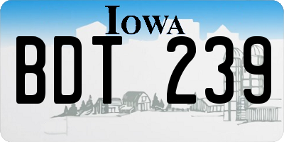 IA license plate BDT239