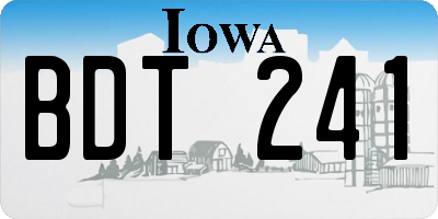 IA license plate BDT241