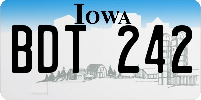 IA license plate BDT242