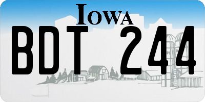 IA license plate BDT244