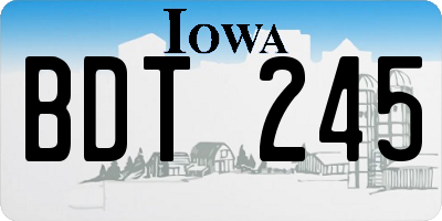 IA license plate BDT245