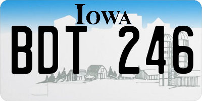 IA license plate BDT246