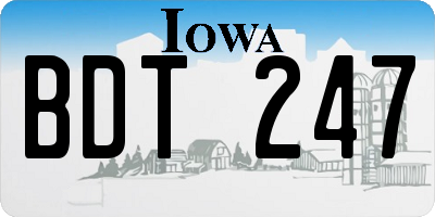 IA license plate BDT247