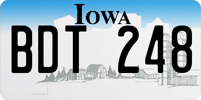 IA license plate BDT248