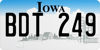IA license plate BDT249