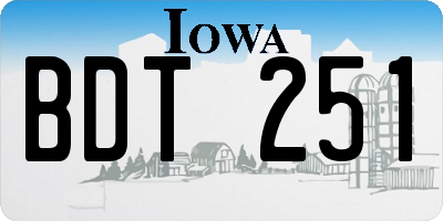 IA license plate BDT251