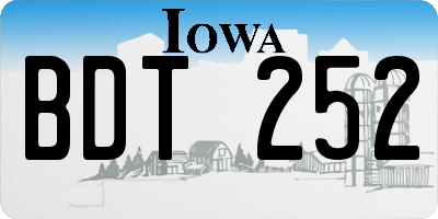 IA license plate BDT252