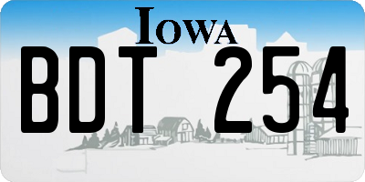 IA license plate BDT254