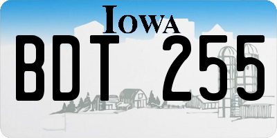IA license plate BDT255