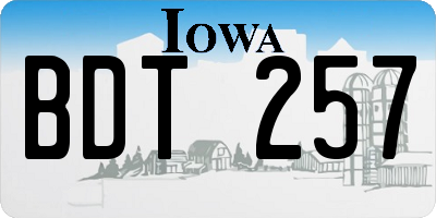 IA license plate BDT257